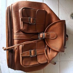 Leather backpack